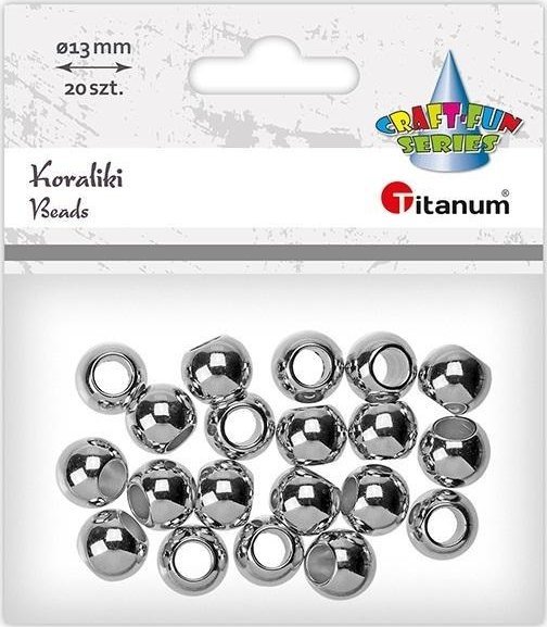 Koraliki plastikowe 13mm 20szt srebrne