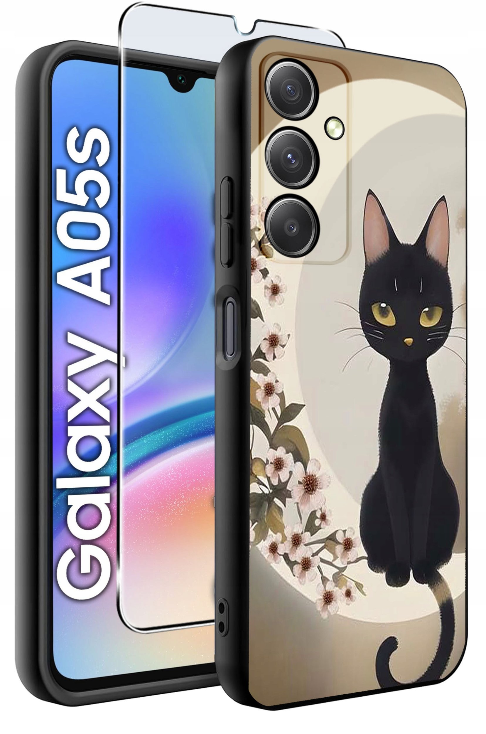 krainaGSM ETUI do Samsung A05s SILIKONOWE MATT CASE + SZKŁO 9H