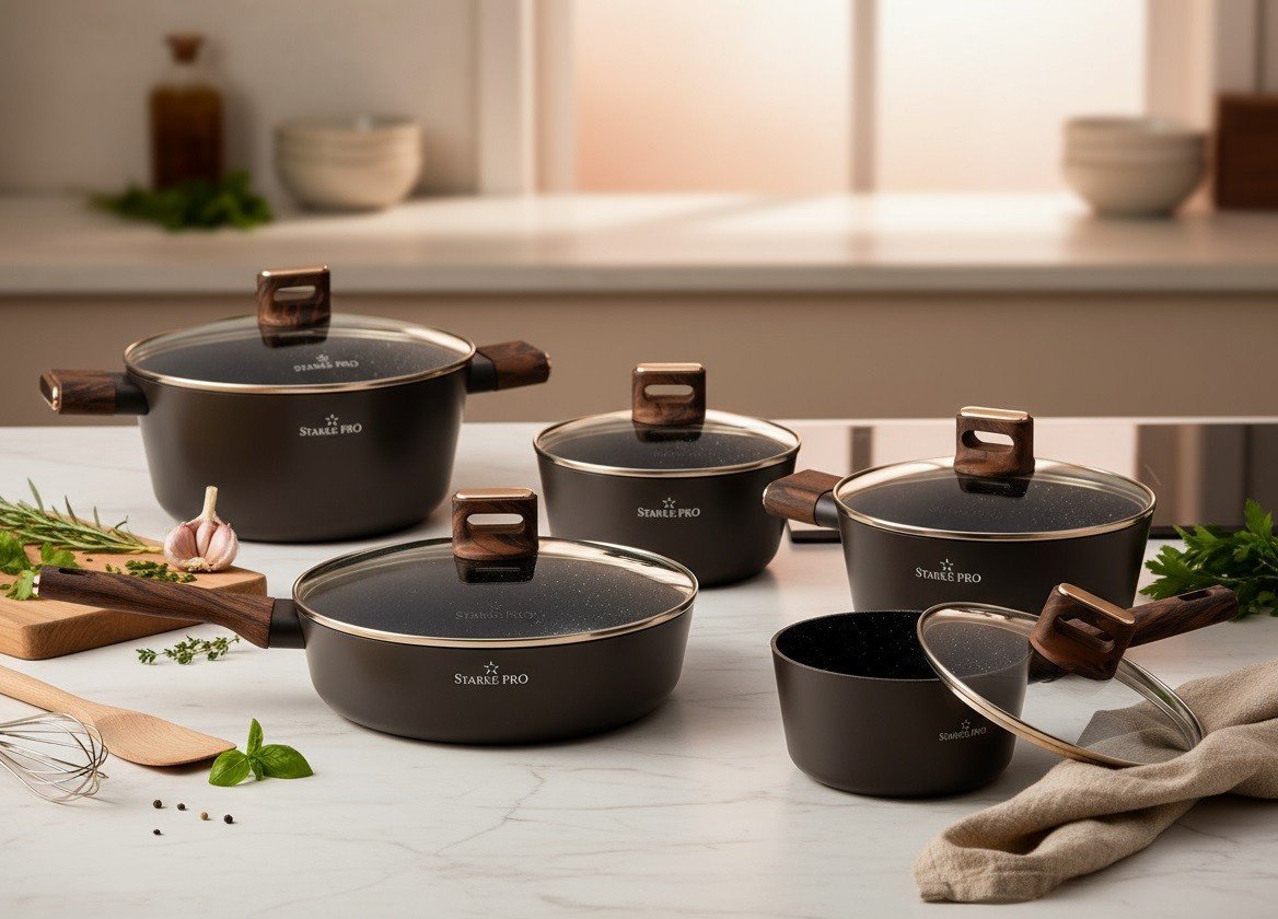 Komplet garnków 10 el. Starlet Brown