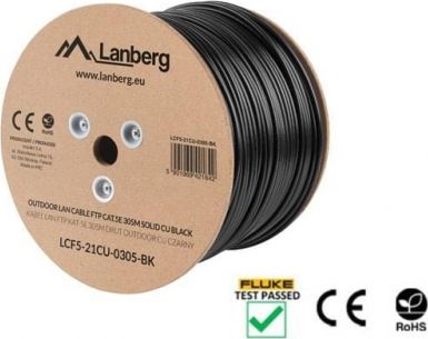 Lanberg Lanberg kabel instalacyjny FTP, kat. 5e, drut OUTDOOR CU, 305m, czarny