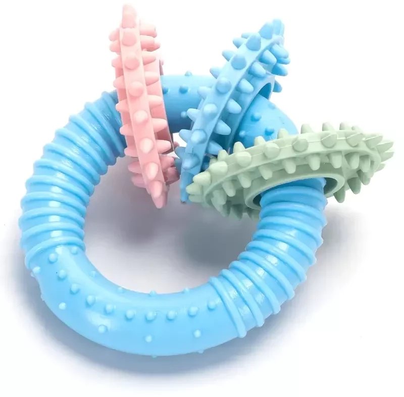 Ring z 3 mini ringami zabawka dla psa 8cm do czyszczenia zębów