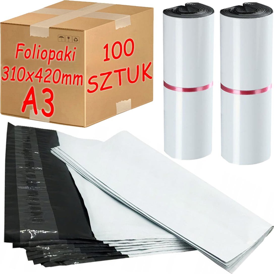 Pako Foliopaki Kurierskie Białe A3 310x420mm - 100 szt.