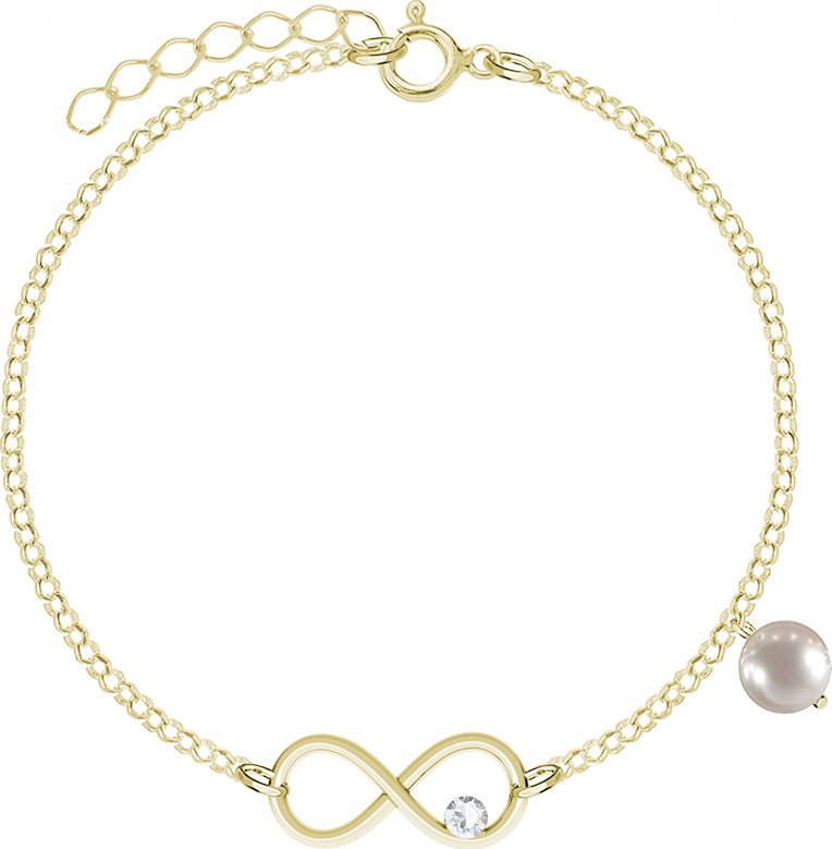 Radziszewska Jewellery Nieskośczoność Pozłacana Bransoletka z perełką