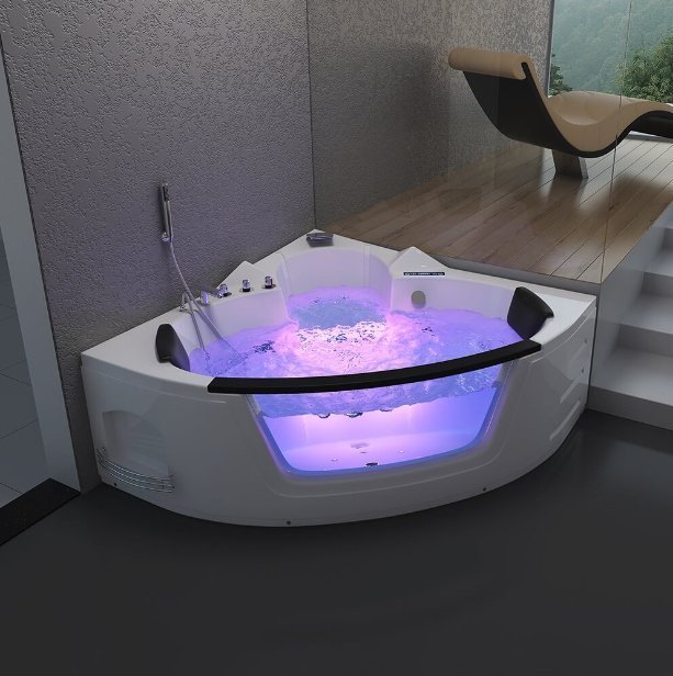 Wanna HDL Narożna dwuosobowa wanna z hydromasażem 157x157