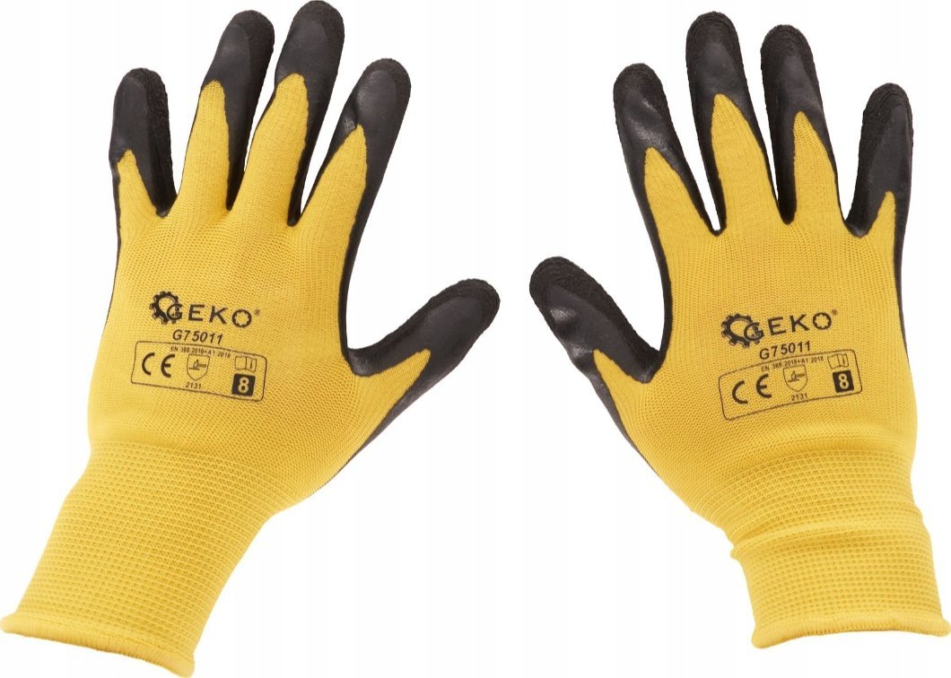Geko Rękawice ochronne powlekane r. 8 – żółte (12/240)