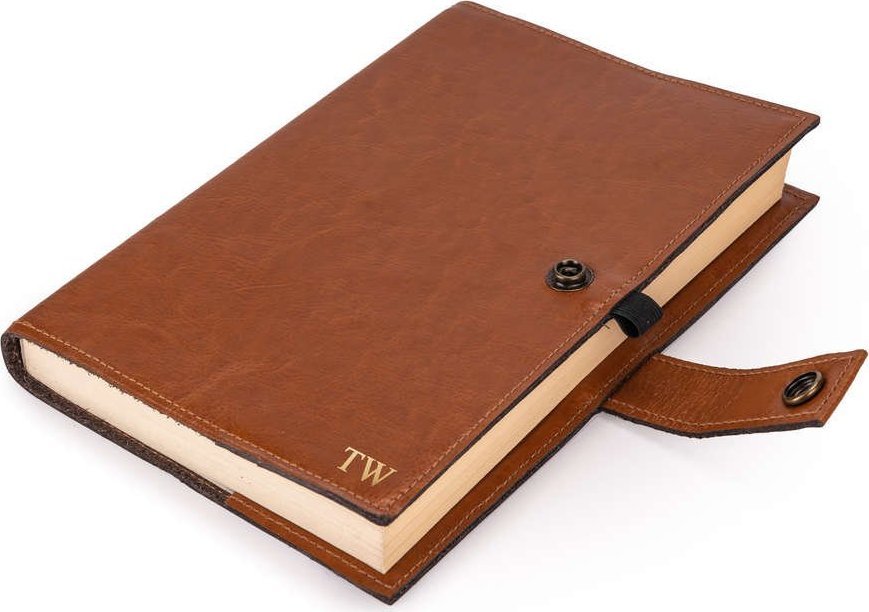 Solier Accessories Personalizowana skórzana okładka na notes kalendarz Solier SA41 camel