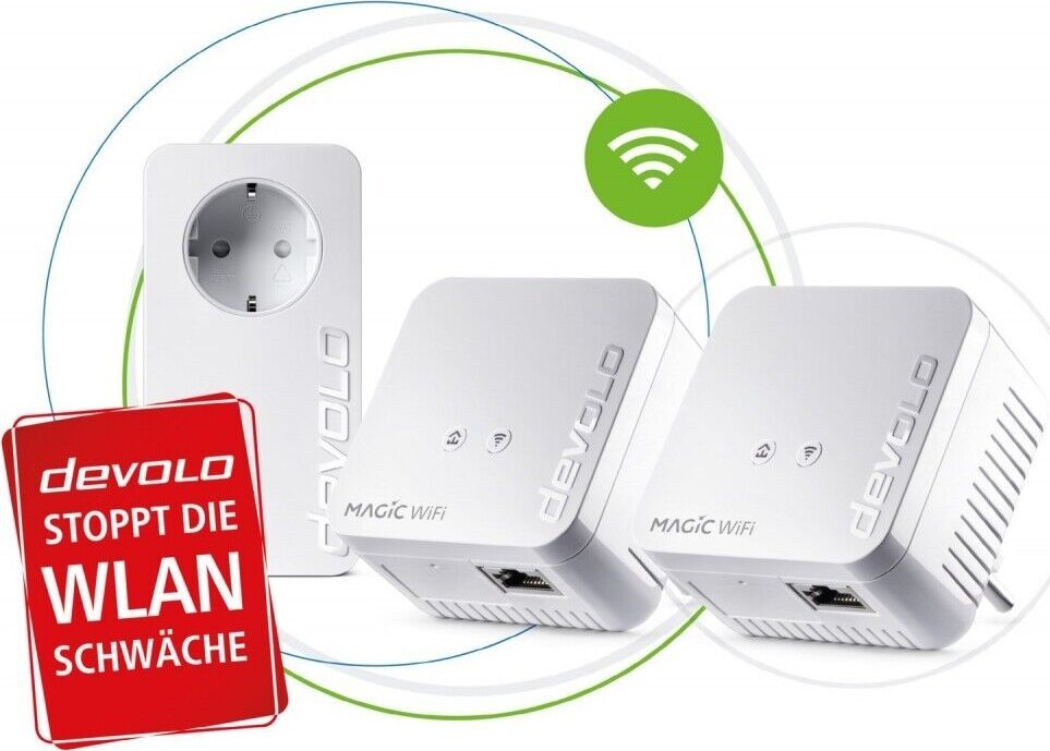 Adapter powerline Devolo devolo Magic 1 WiFi 2-1-3 Multikit mini, Powerline + WiFi (3 adapters)