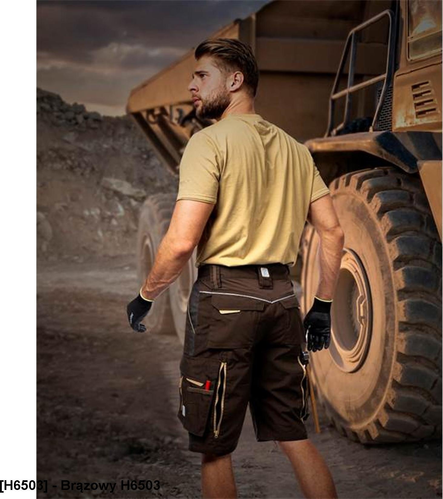 Ardon ARDON URBAN+ - szorty, 65 % poliester, 35 % bawełna, canvas, ok. 270 g/m Tabiflex - stretch, 10 kieszeni + na nakolanniki, - Brązowy H6503 56