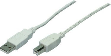 Kabel USB LogiLink USB-A - USB-B 3 m Biały (CU0008)