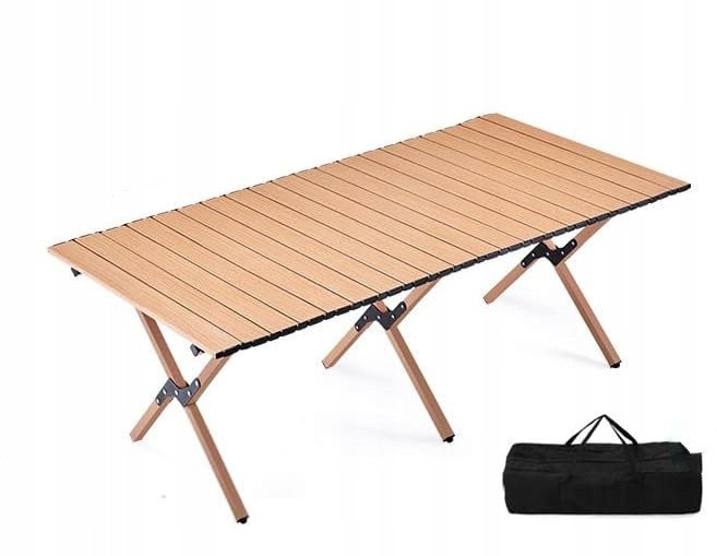 Stół OGRODOWY 120x90cm MOCNY ODPORNY Kempingowy TORBA MOCNY STABILNY J.BRĄZ