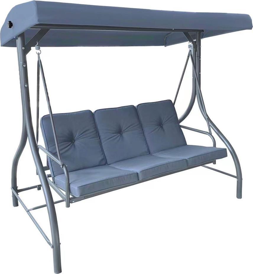 Saska Garden Huśtawka ogrodowo- balkonowa Nina 3-osobowa szara