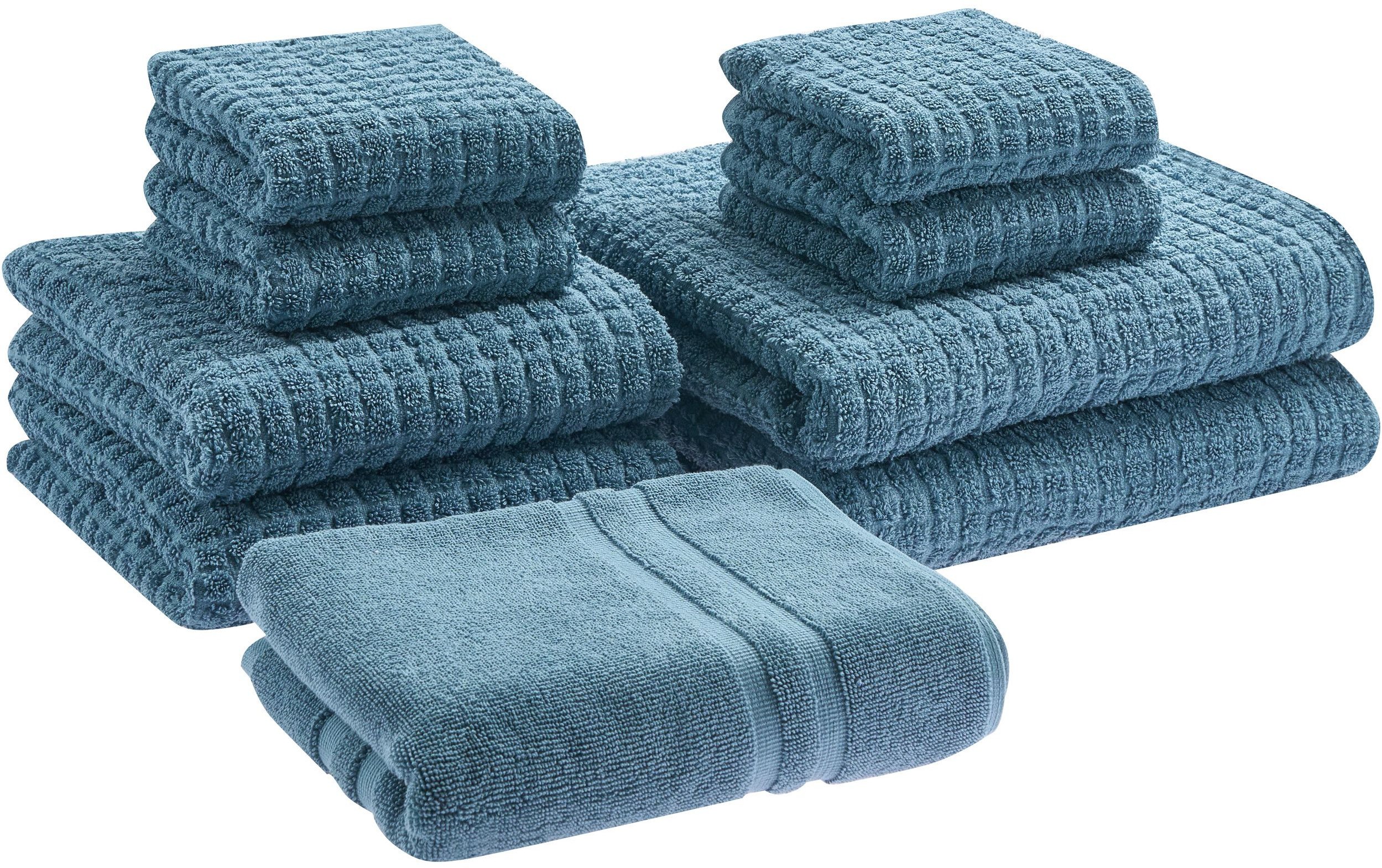 Komplet 9 ręczników ATAI Bawełna Niebieski