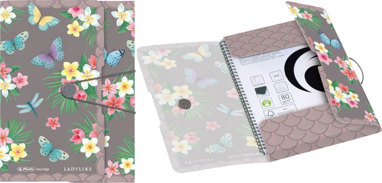 Piórnik Herlitz Herlitz Gummizugmappe PP A4 Ladylike Butrfl.
