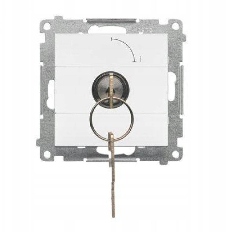 Kontakt-Simon Simon Łącznik na kluczyk jednobiegunowy (moduł) 2 pozycyjny 0-I” styk N/O, 5 A, 250 V~ Biały mat TW1K.01/111