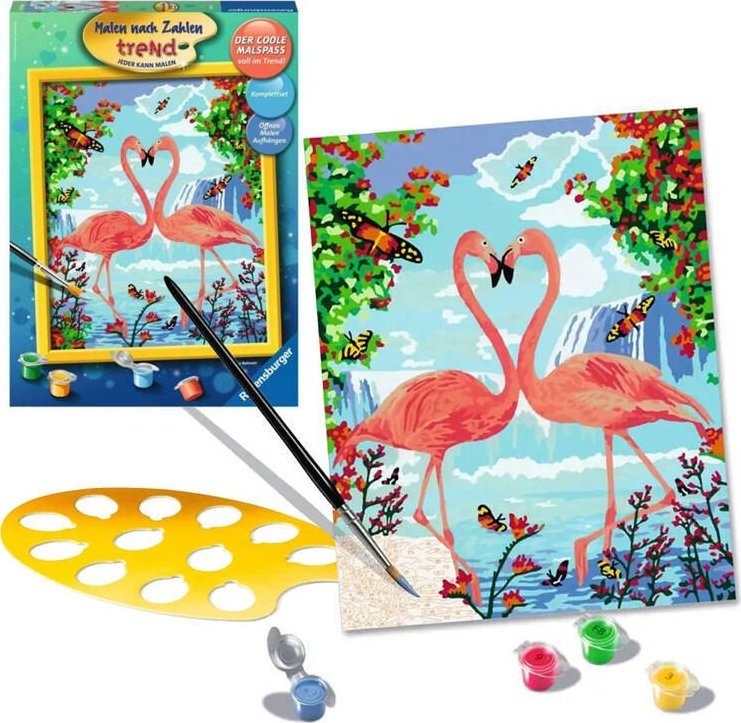 1PUNKT Namaluj obraz Zakochane FLAMINGI Zestaw do malowania obrazu Flaming ZA5131