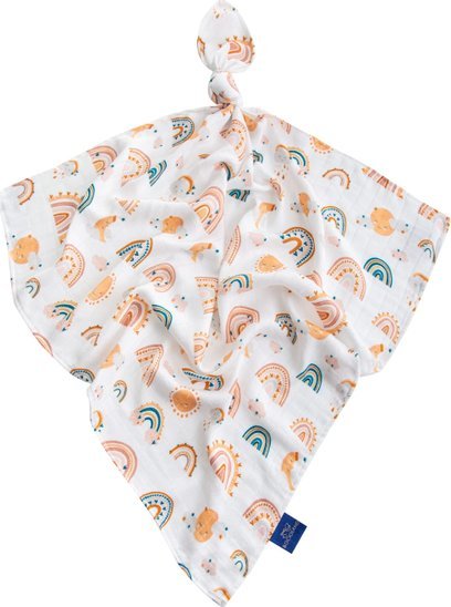 Bocioland 0356 PIELUSZKA BAMBUSOWA 75x75 TĘCZA