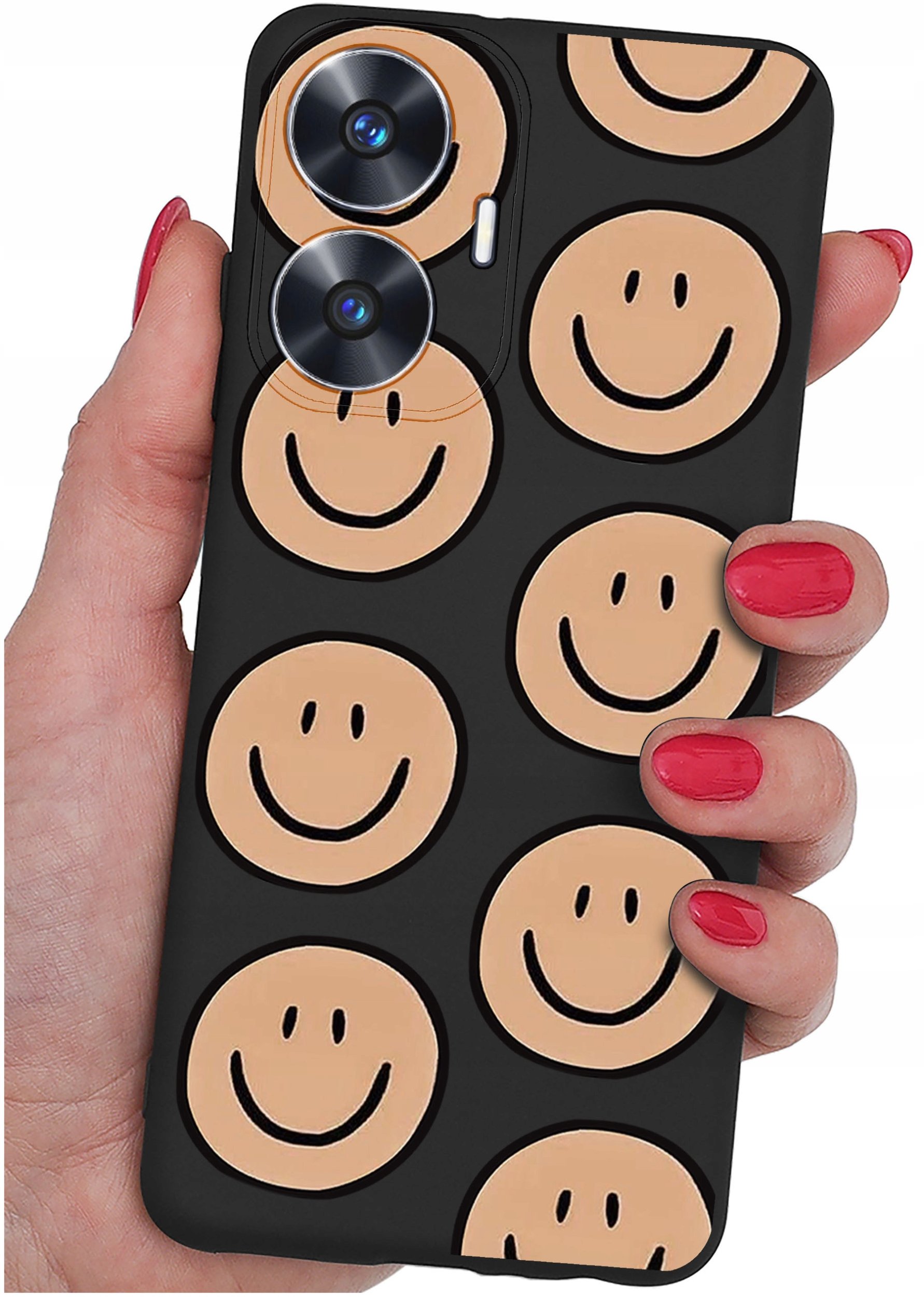 ETUI do Realme C55 WZORY |SILIKONOWE MATT CASE + SZKŁO 9H