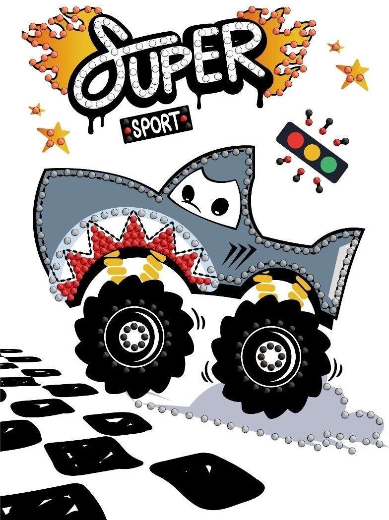 Ideyka Diamentowa mozaika - Rekin samochód 15x20cm