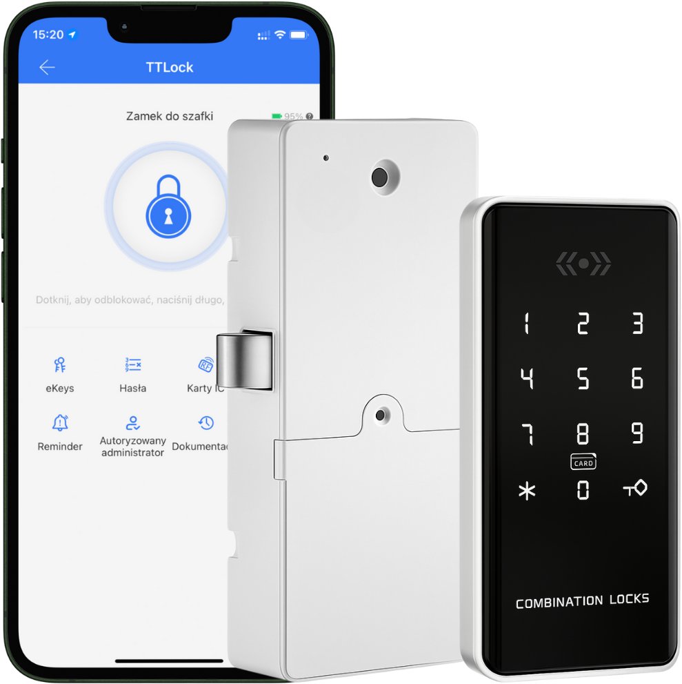 ZAMEK DO SZAFKI SZUFLADY ELEKTRONICZNY NA KOD BRELOKI RFID TTLOCK APLIKACJA