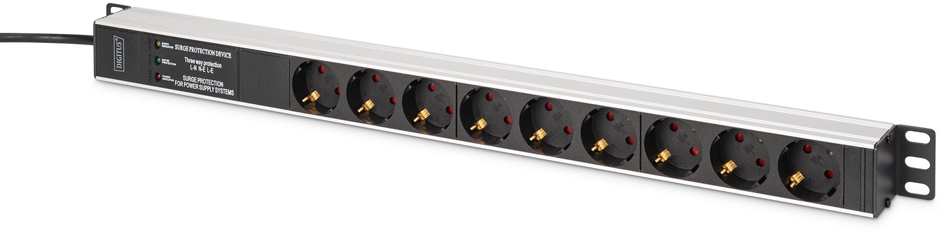 Aluminium PDU, Rackmountable, frequency filter, 2m 16A, 3600W,230VAC 50/60Hz,9x safety outlet
