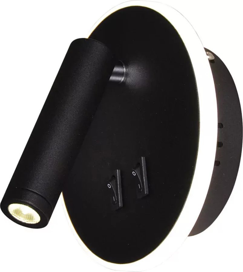 Kinkiet Lumes Czarny okrągły kinkiet LED ruchomy - S576-Leros