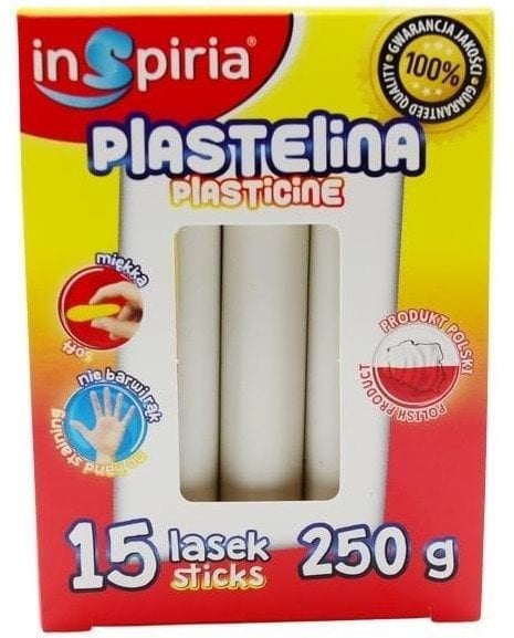 Plastelina biała 15 lasek 250g