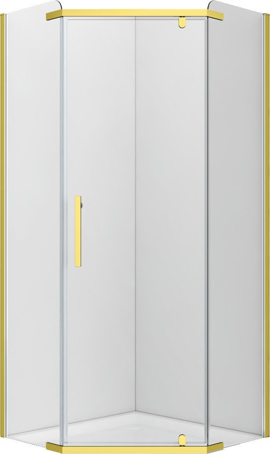 Liveno Szklana kabina prysznicowa 5 kątna złota 90x90 195 cm 6mm szkło CE