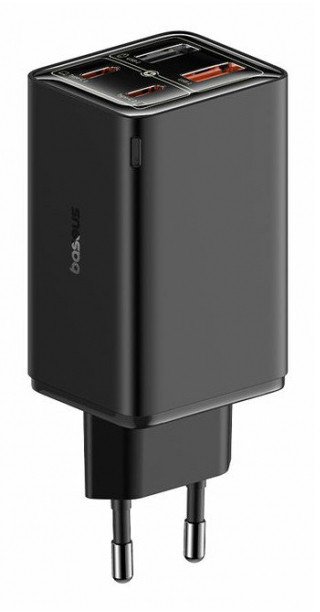Baseus GaN6 Pro, 2xUSB-C + 2xUSB, 65W (czarna)