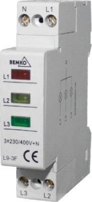 Lampka Modułowa 3-Fazowa Czerwona/Żółta/Zielona 230V Ac Schelinger A15-L9-3F Bemko