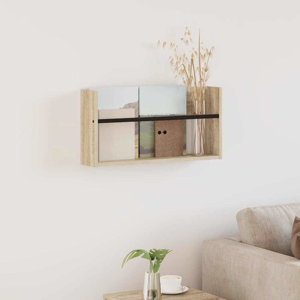 vidaXL Regał na gazety z półką dębowy Sonoma 60 x 12 x 30 cm