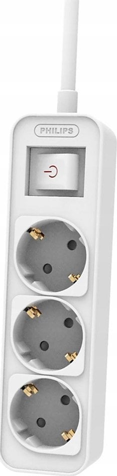 PRZEDŁUŻACZ SIECIOWY PHILIPS LISTWA ZASILAJĄCA BIAŁA 3 GNIAZDA SCHUKO 1,5M CHP2134W/58