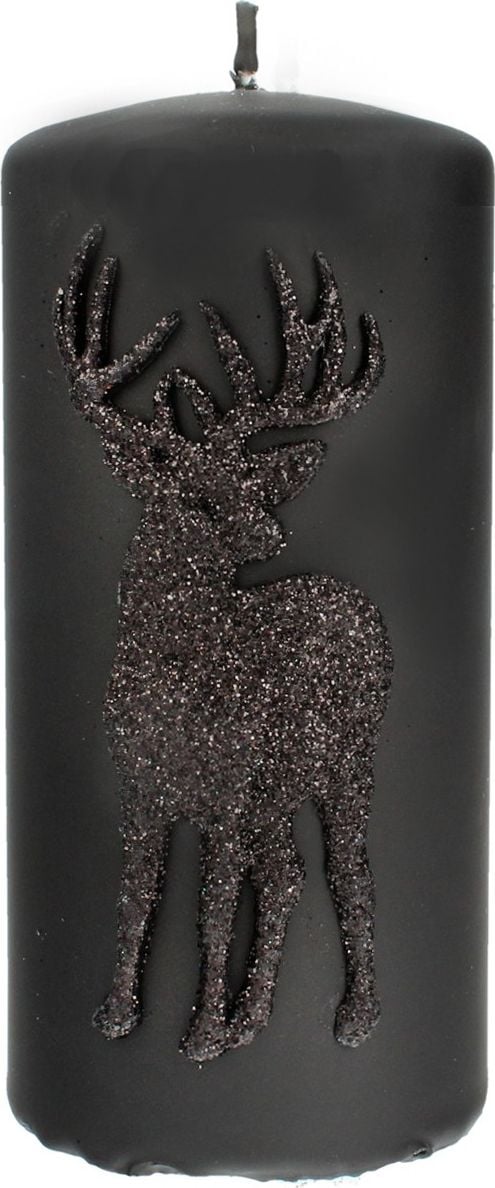 Artman ARTMAN Boże Narodzenie Świeca ozdobna Jeleń czarna - walec średni 1szt
