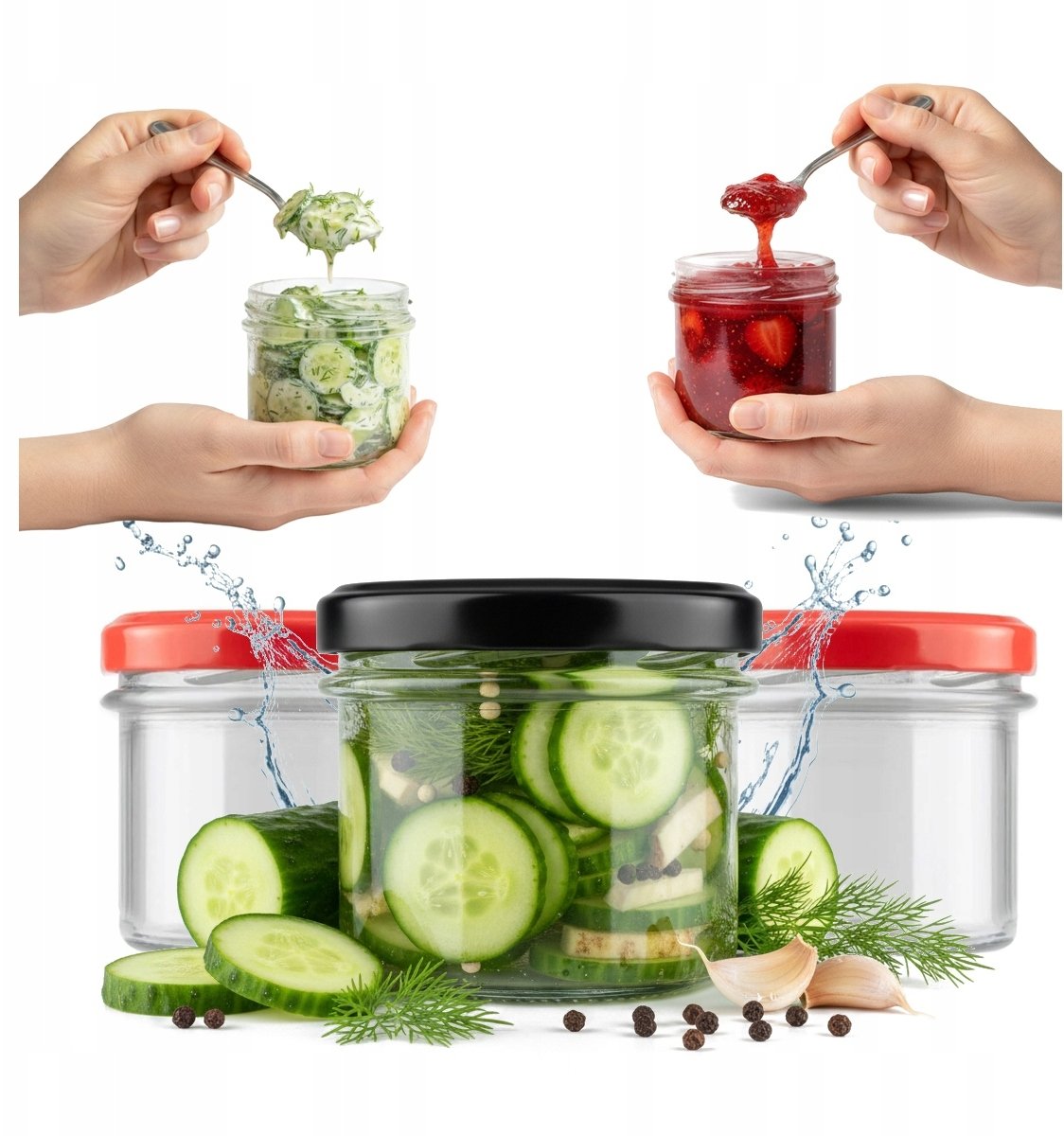 5x SŁOIK PROSTY 140ml POJEMNIK NA ŻYWNOŚĆ MIÓD DŻEM KREM Słoiki Szklane