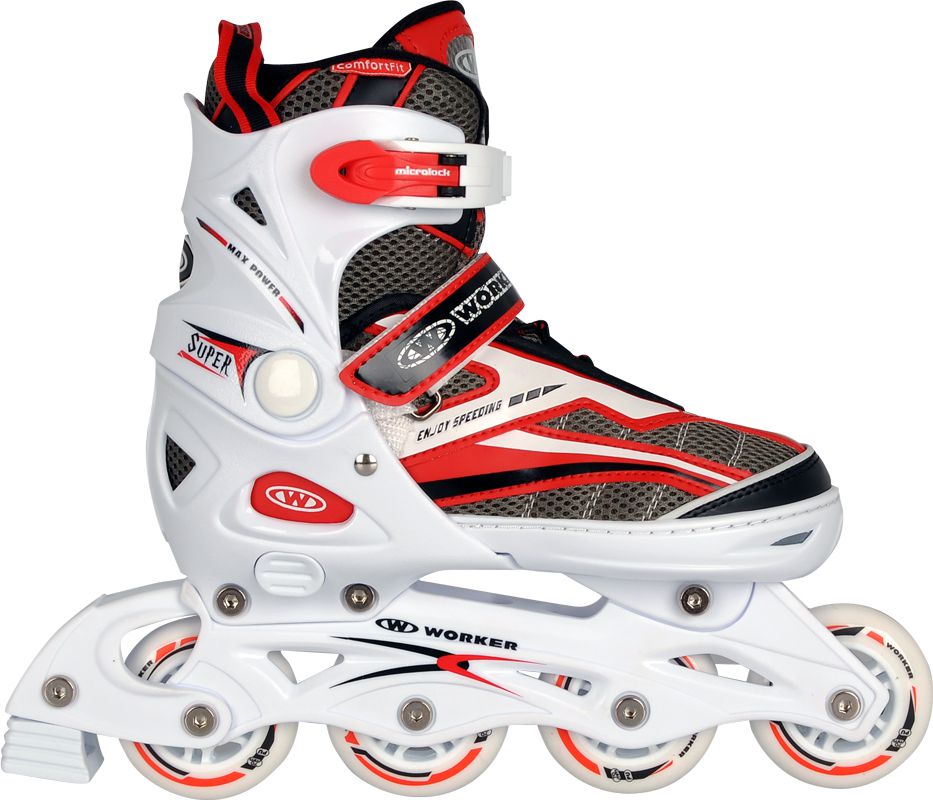 Rolki Worker Marcola z wymienną płozą regulowane białe r. 33-36