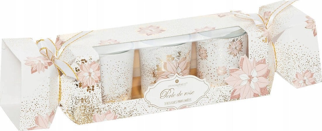 Atmosphera Świece zapachowe ze złotymi zdobieniami, 3 sztuki