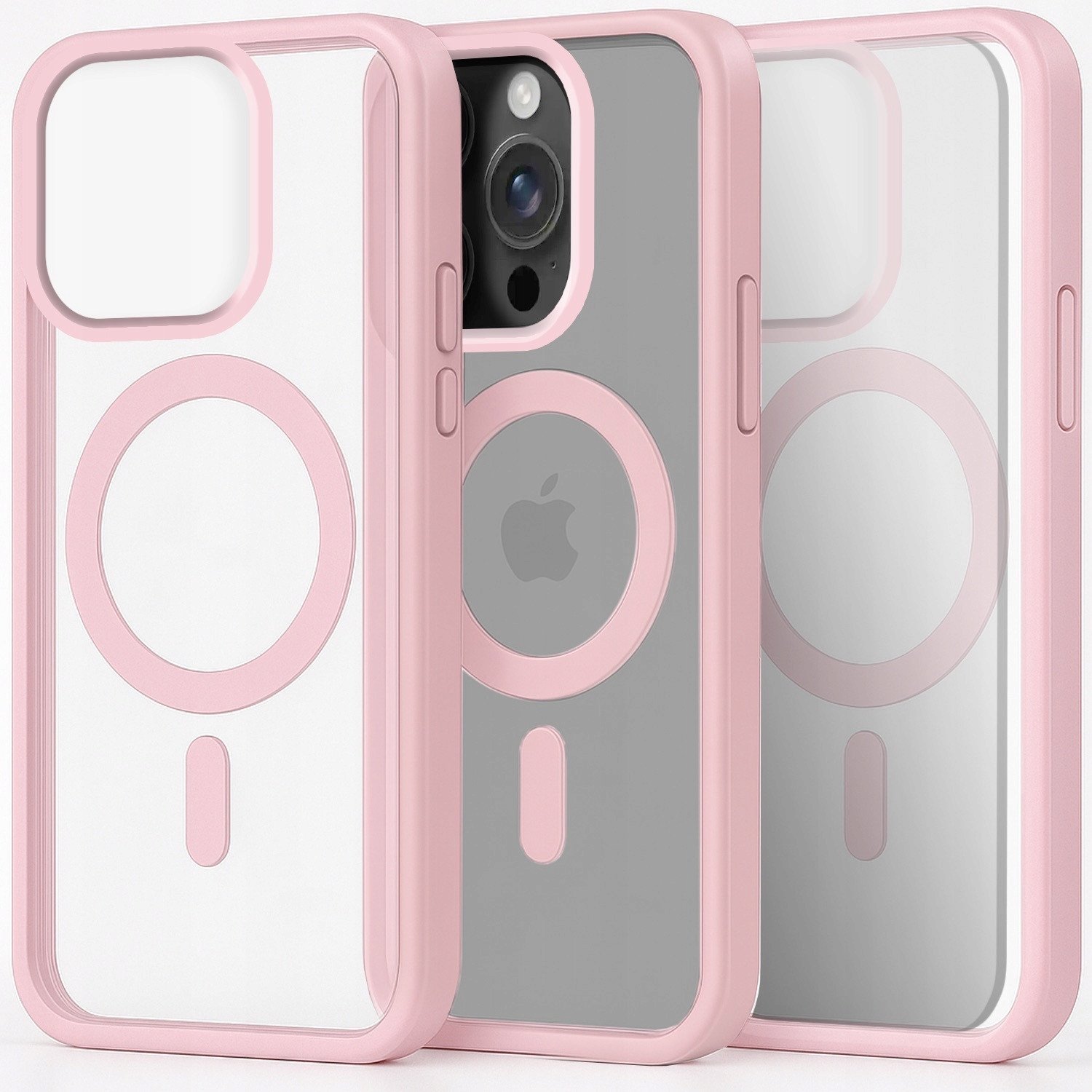 Etui do Apple iPhone 16 Pro (Do Magsafe, Przezroczyste, Jasnoróżowe) Szkło