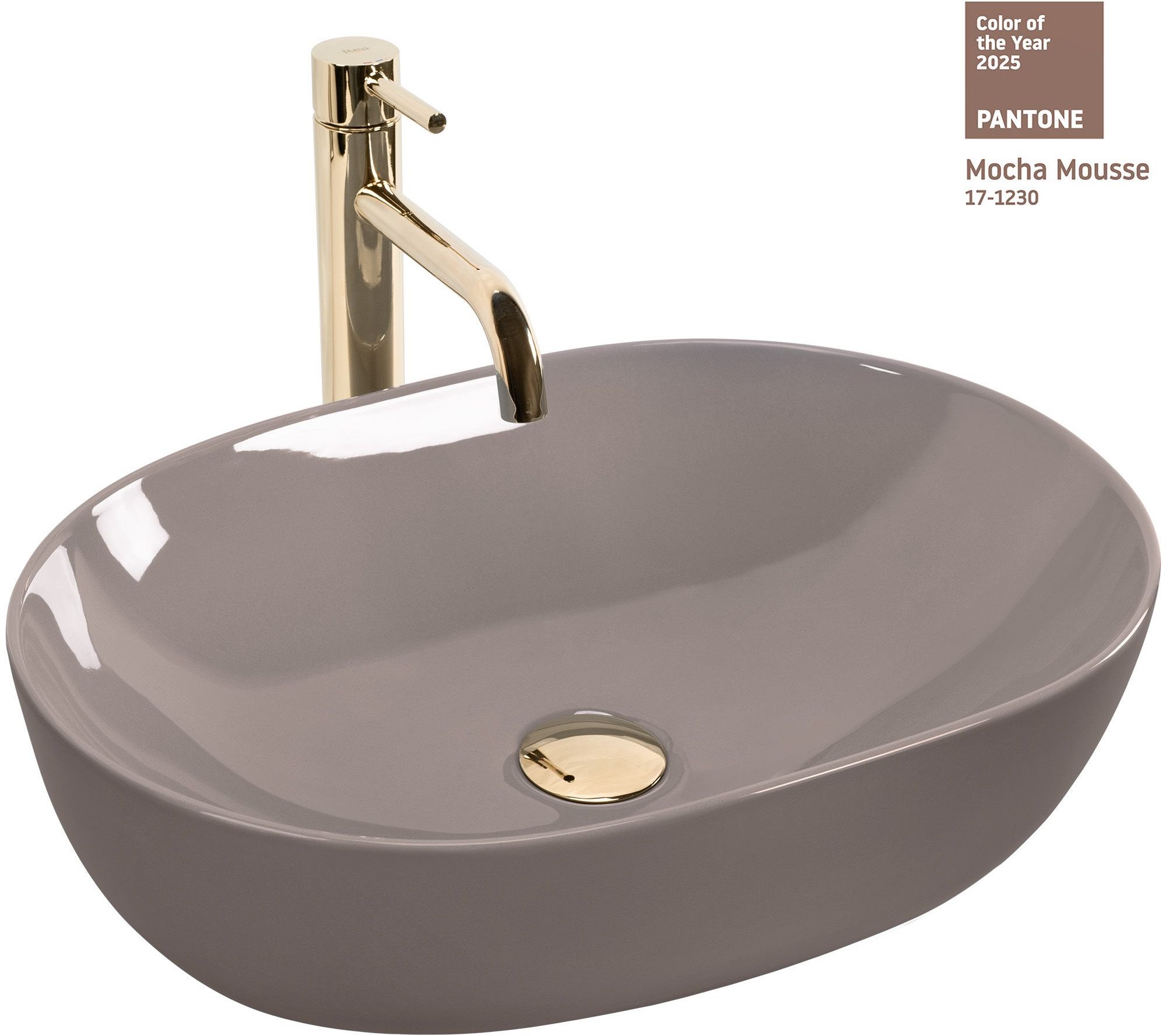 Umywalka nablatowa Rea Lisa Beige Shiny