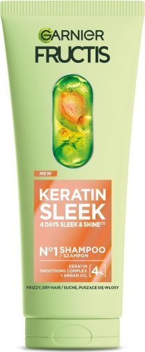 Garnier Fructis Keratin Sleek szampon do włosów suchych i puszących się 200ml