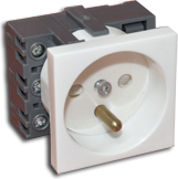 Alantec Gniazdo elektryczne 45x45, białe - 2P+Z (PZ01B)