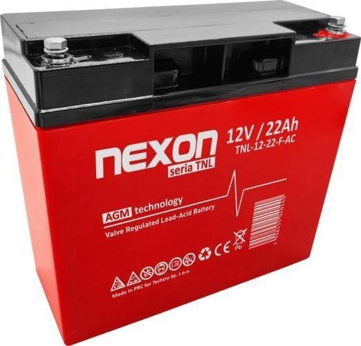 Akumulator żelowy Nexon AGM 12V 22Ah Long Life (12l) - głębokiego rozładowania i pracy cyklicznej