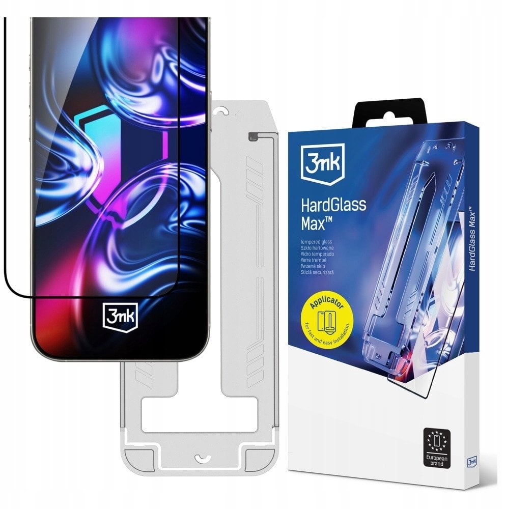 Szkło hartowane 3MK HardGlass Max z aplikatorem do Apple iPhone 15 Pro Max
