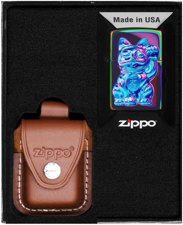Zestaw ZIPPO Zapalniczka LUCKY CAT DESIGN Prezentowy No2