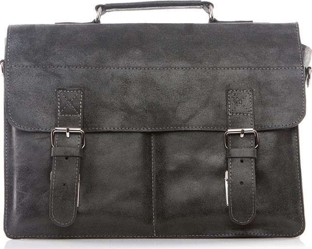 Belveder Torba do pracy skórzana Vintage czarna BV35