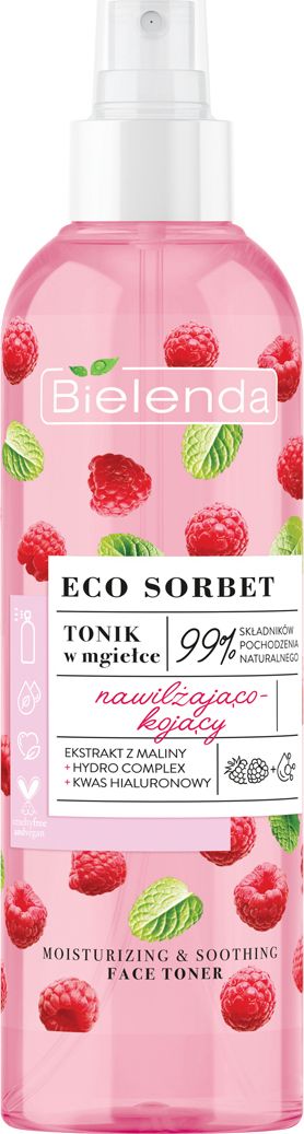 Bielenda Eco Sorbet tonik w mgiełce nawilżająco-kojący Malina 200ml