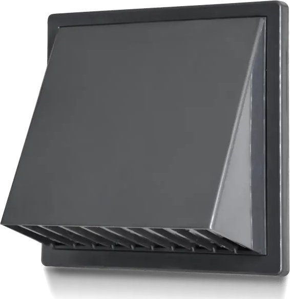 airRoxy KRATKA WENTYLACYJNA/WYLOT Z OKAPEM 170*170,FI 125, GRAFIT