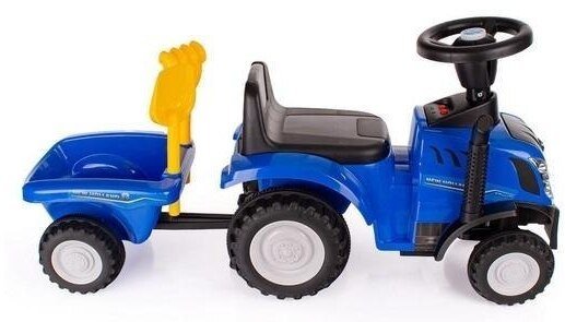 Jeździk traktor New Holland z przyczepką niebieski