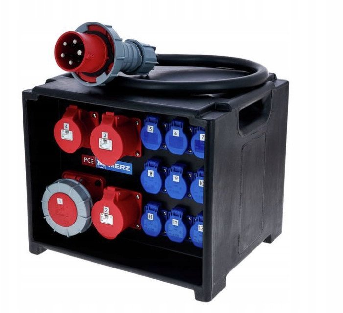 PCE Merz M-SVE3 63/121-9 Dystrybutor mocy 400 V 13 gniazd