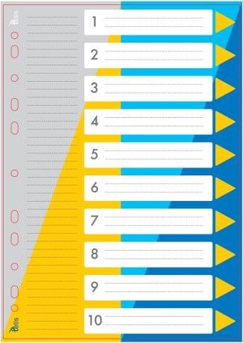 Tetis Przekładki PP TETIS A4 numeryczne 1-10 Tetis