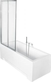 Parawan nawannowy Besco Ambition 2-częściowy szkło przejrzyste, profil chrom (PAP-2S)