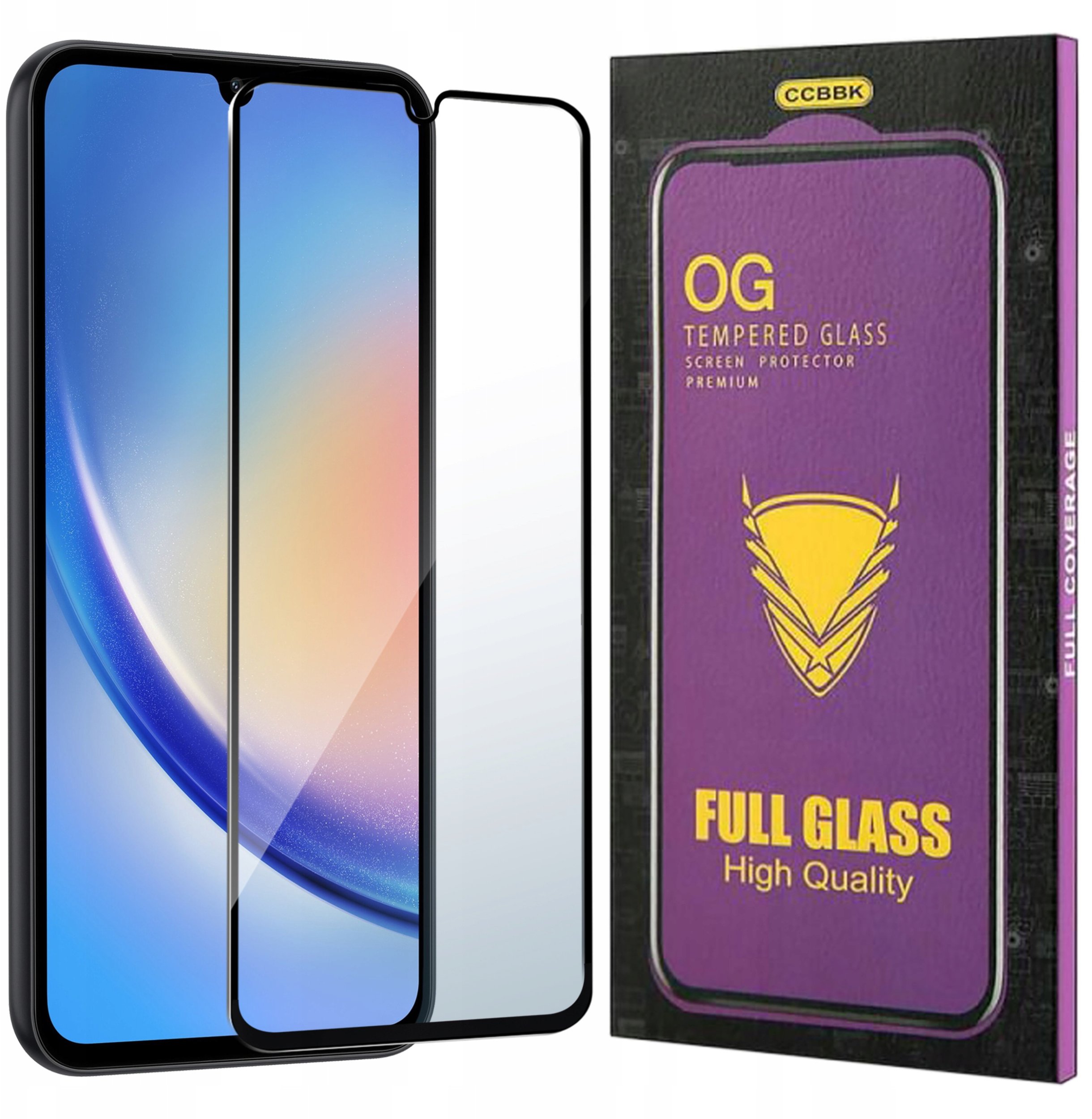 Szkło HARTOWANE 5D do Samsung Galaxy A34 5G OG PREMIUM CAŁY EKRAN PEŁNE